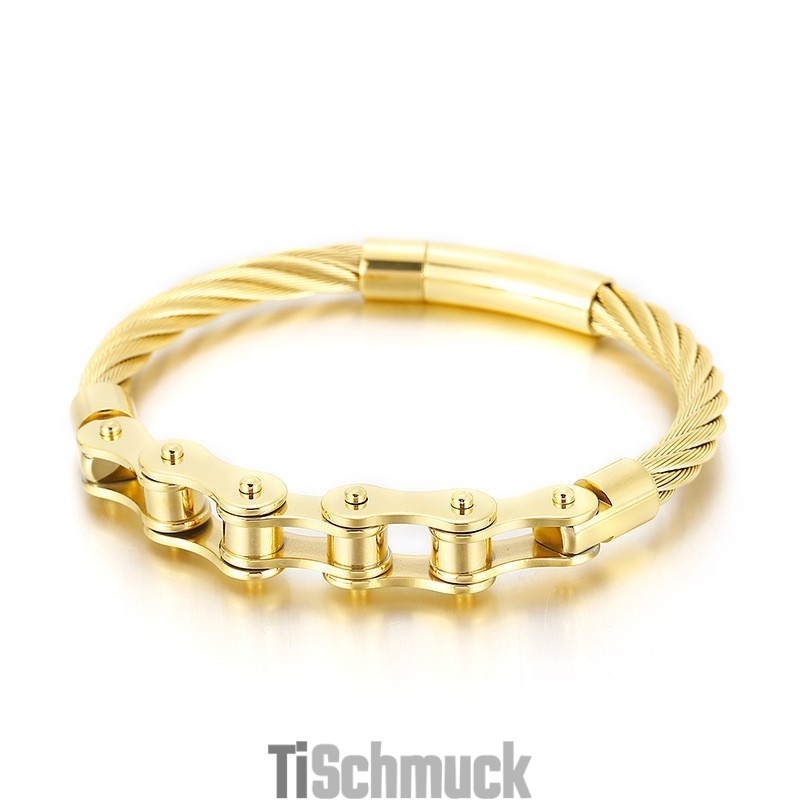 Schickes Titan-Biker-Kettenspleißarmband Für Männer Und Frauen Schickes Titan-Biker-Kettenspleißarmband Für Männer Und Frauen