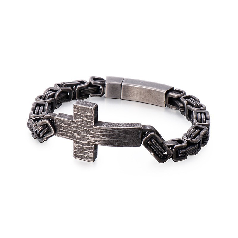 Cross Bend Bracelet Herren-Kettenarmband Mit Kaiserrücken