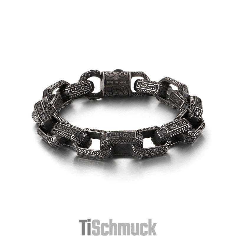 Neues Schickes Herren-Tide-Armband Aus Titan Mit Muster Neues Schickes Herren-Tide-Armband Aus Titan Mit Muster