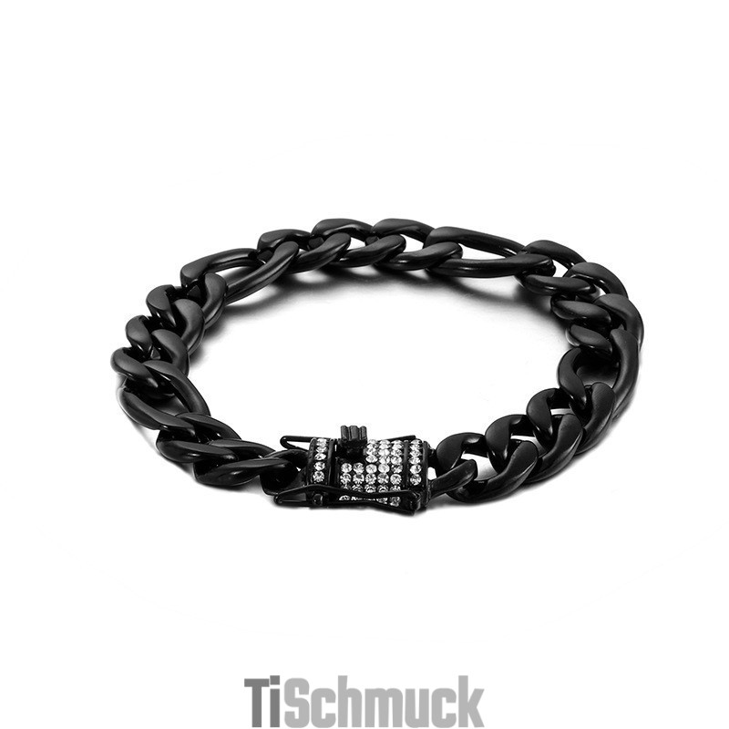 Modisches Schwarzes Titanarmband Für Herren