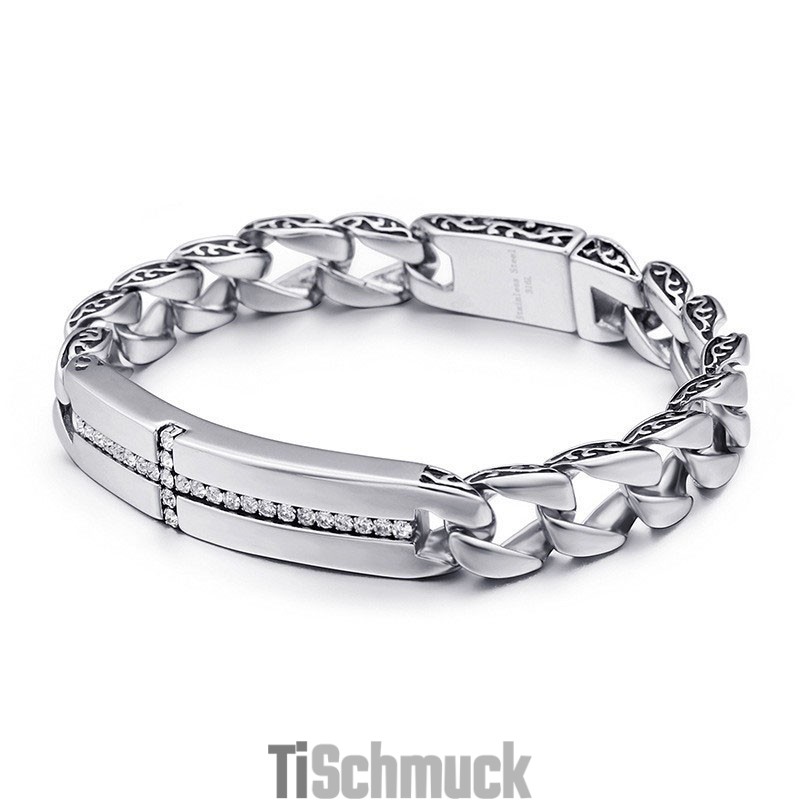Titan-Kreuz Mit Diamanten Armband Für Männer Titan Vintage Schmuck Titan-Kreuz Mit Diamanten Armband Für Männer Titan Vintage Schmuck