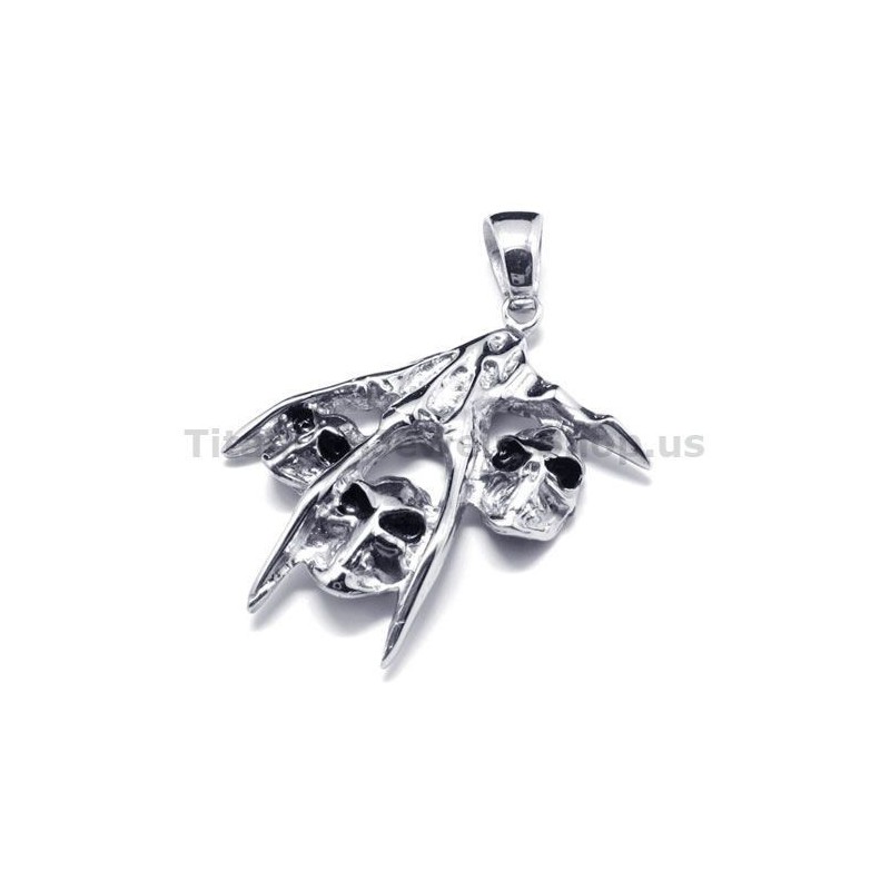 Anhänger Aus Reinem Titan Mit Totenkopf-Design, Inklusive Kette