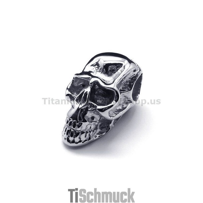 Anhänger Aus Reinem Titan Mit Totenkopf-Design, Inklusive Kette