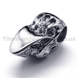 Anhänger Aus Reinem Titan Mit Totenkopf-Design, Inklusive Kette