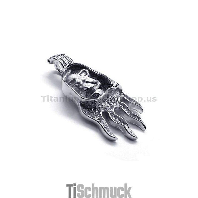 Anhänger Aus Reinem Titan Mit Totenkopf-Design, Inklusive Kette Anhänger Aus Reinem Titan Mit Totenkopf-Design, Inklusive Kette