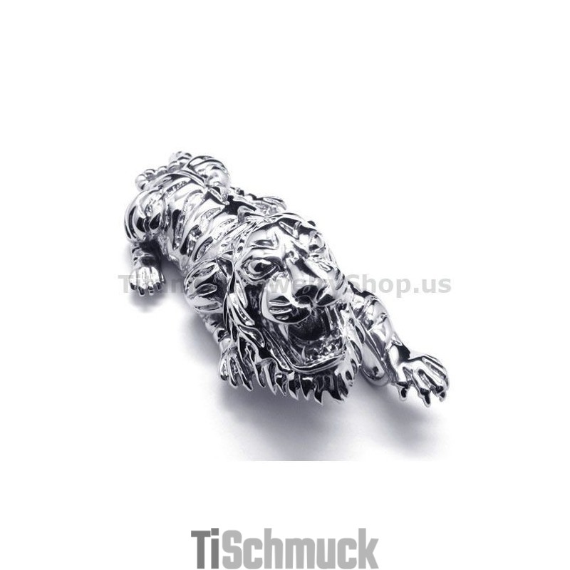 Tigeranhänger Aus Reinem Titan – Kostenlose Kette