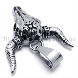 Vintage Indianer Titan Büffelschädel Anhänger - Kostenlose Kette