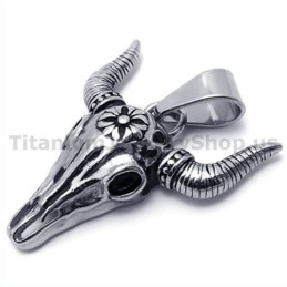 Vintage Indianer Titan Büffelschädel Anhänger - Kostenlose Kette