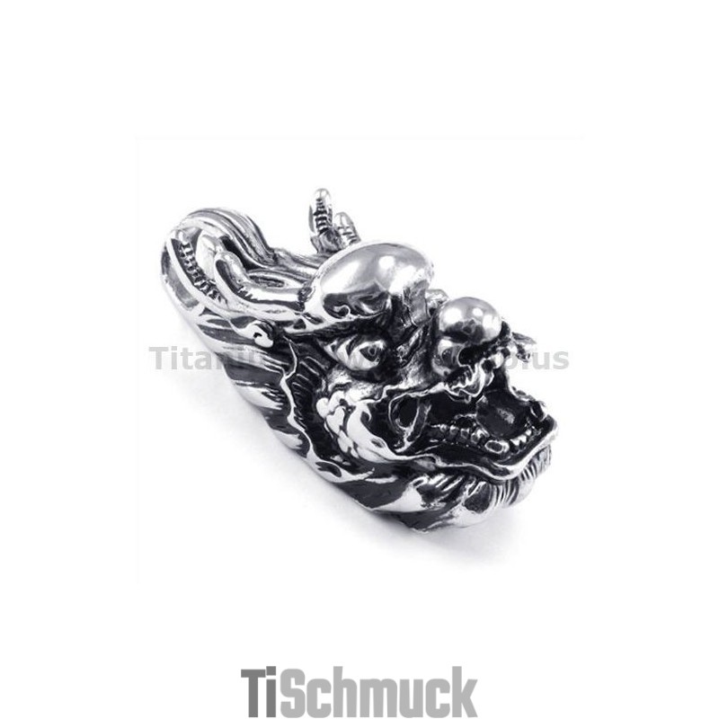 Titan-Anhänger Mit Loong-Kopf – Kostenlose Kette Titan-Anhänger Mit Loong-Kopf – Kostenlose Kette