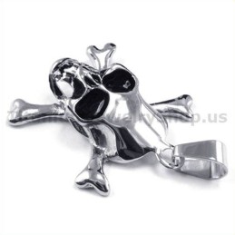 Titan-Anhänger Mit Gekreuzten Knochen Und Totenkopf – Inklusive Kette