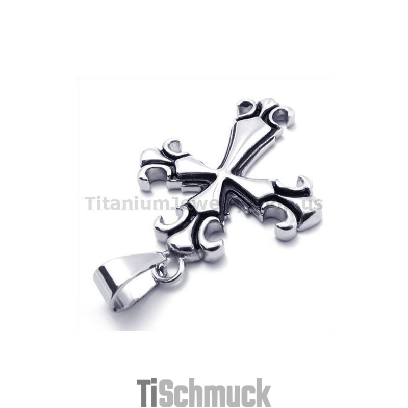 Vintage Kreuz Titan Anhänger - Kostenlose Kette