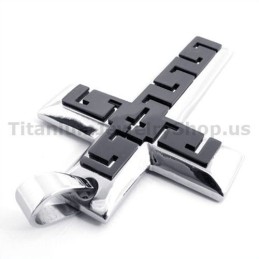 Schwarzer Titan-Kreuzanhänger – Kostenlose Kette