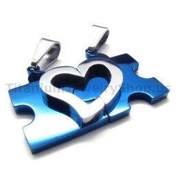 Sweetheart Jigsaw Puzzle Titan Liebhaber Anhänger (Blau)-Freie Ketten