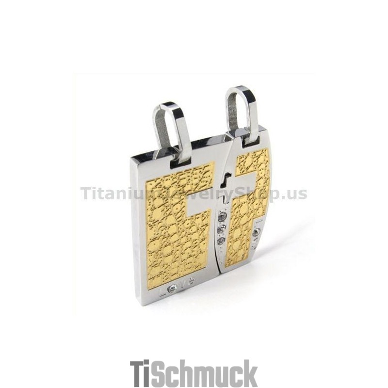 Love Goldene Titan-Anhänger Für Liebhaber Mit Diamantfreien Ketten