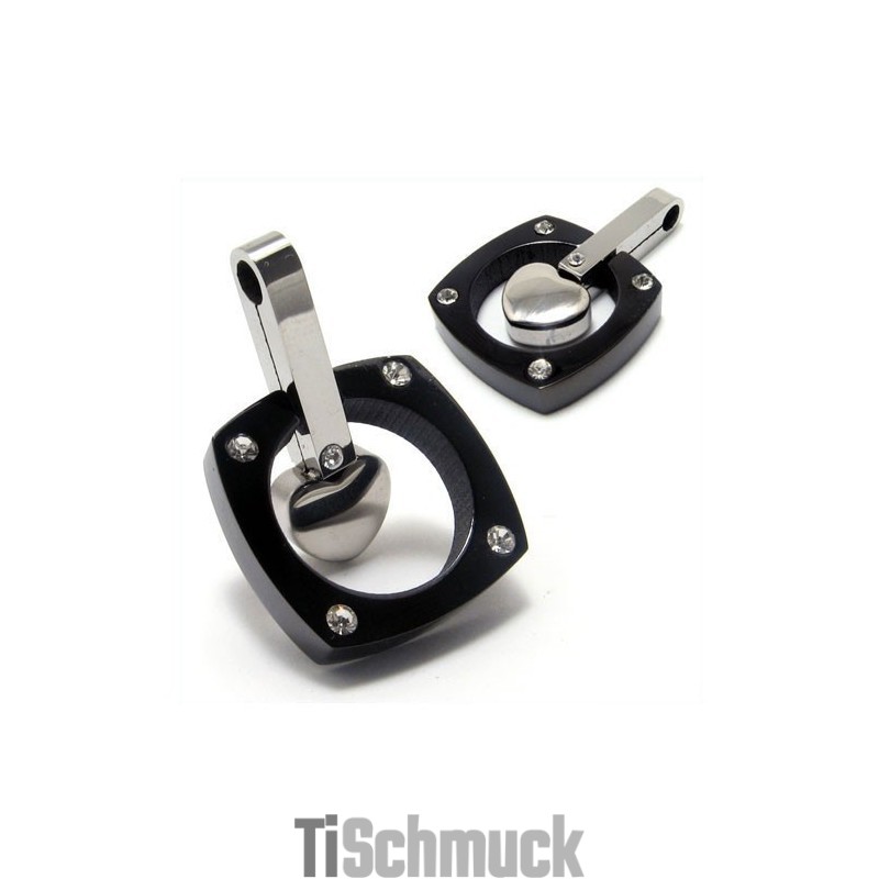 Herzförmiger Titan-Diamant-Halskettenanhänger