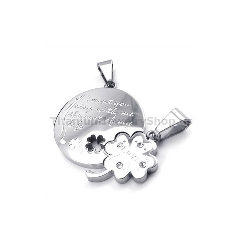 Vierblättriges Kleeblatt Aus Titan Für Liebhaber, Anhänger Ohne Kette
