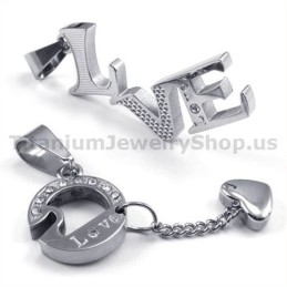 Love Titanium Lovers Anhänger Mit Diamantfreien Ketten