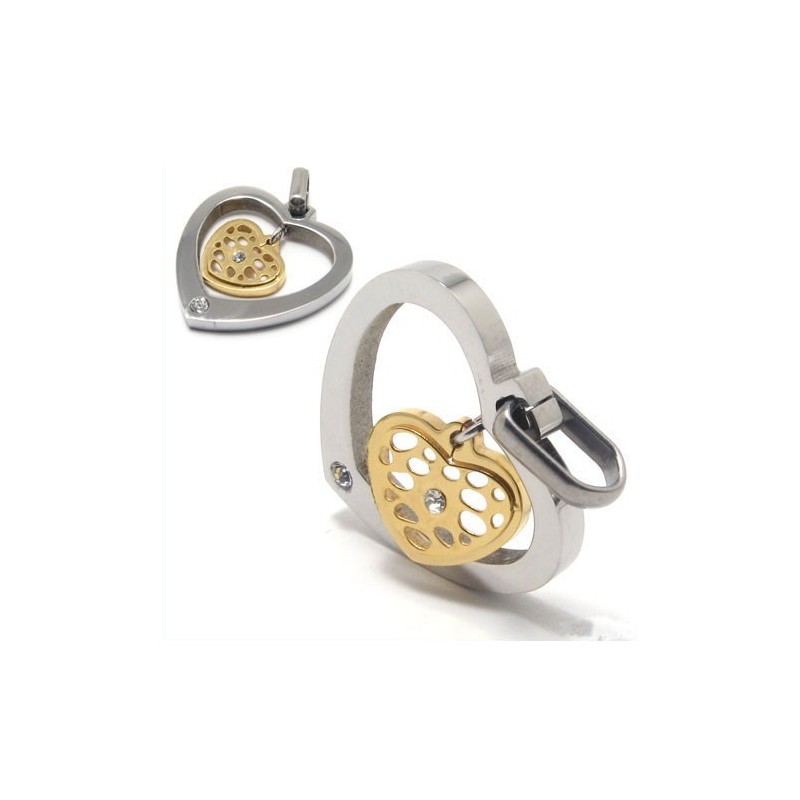 Herzförmiger Titan-Diamant-Halskettenanhänger