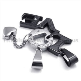 Love Anhänger Aus Schwarzem Titan Für Liebhaber Mit Diamantfreien Ketten