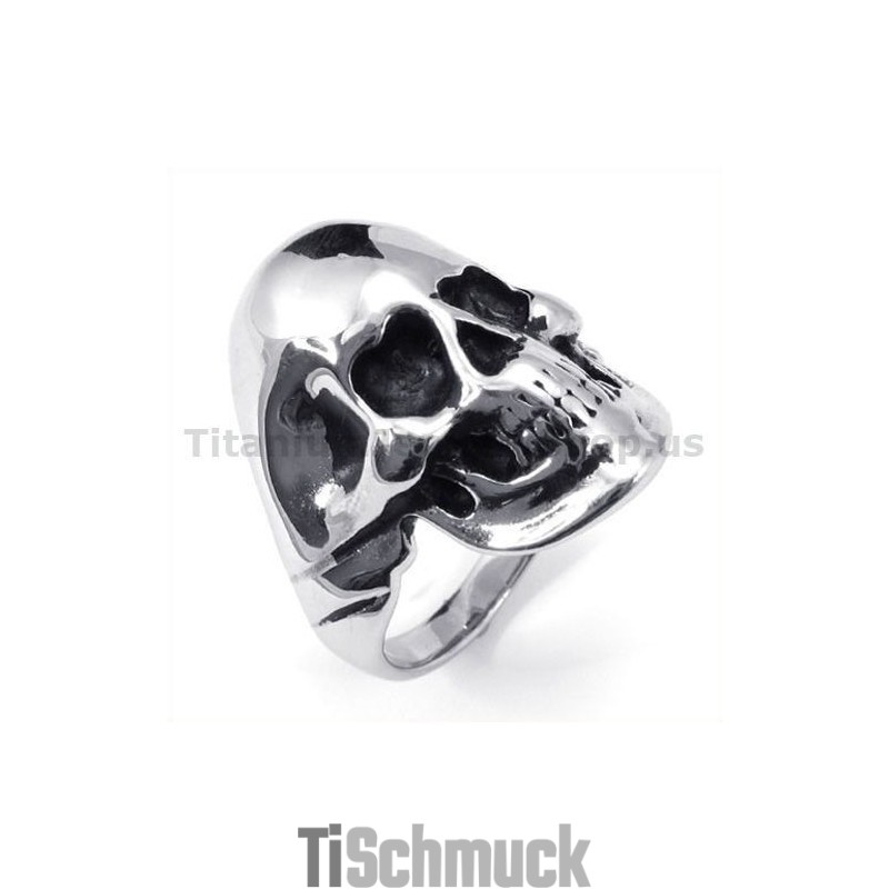 Totenkopfring Aus Titan