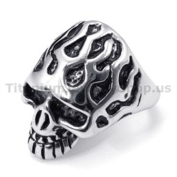 Totenkopfring Aus Titan