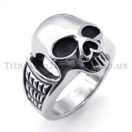 Totenkopfring Aus Titan