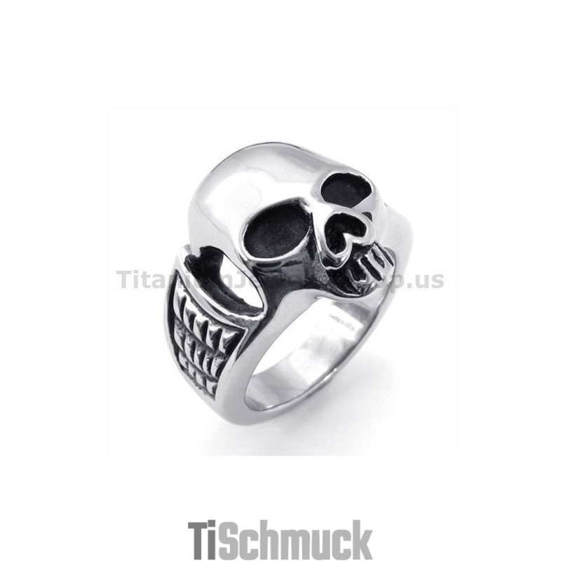 Totenkopfring Aus Titan