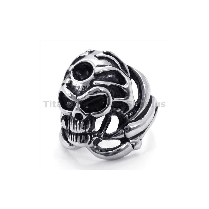 Totenkopfring Aus Titan