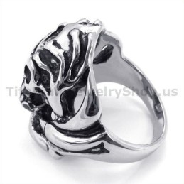 Totenkopfring Aus Titan