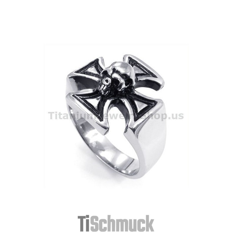 Titanring Mit Kreuzschädel Titanring Mit Kreuzschädel