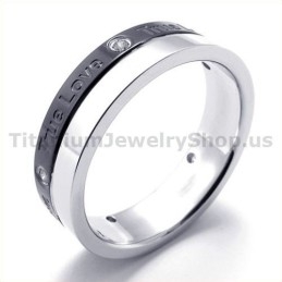 True Love Ring Aus Schwarzem Titan Mit Diamant