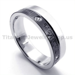 True Love Ring Aus Schwarzem Titan Mit Diamant