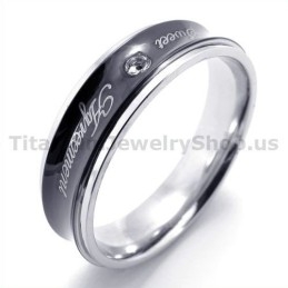 Sweetheart-Ring Aus Schwarzem Titan Mit Diamant