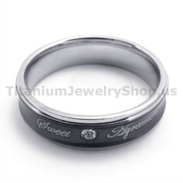 Sweetheart-Ring Aus Schwarzem Titan Mit Diamant