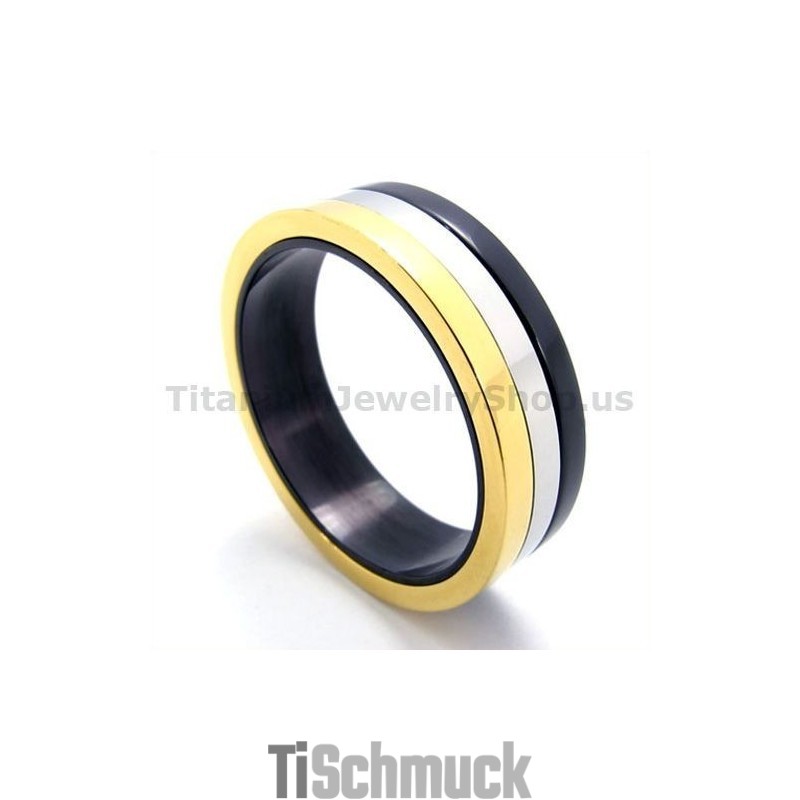 Dreifarbiger Titanring