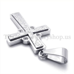 Mode Mit Diamant Zwei Schichten Titan Kreuz Anhänger