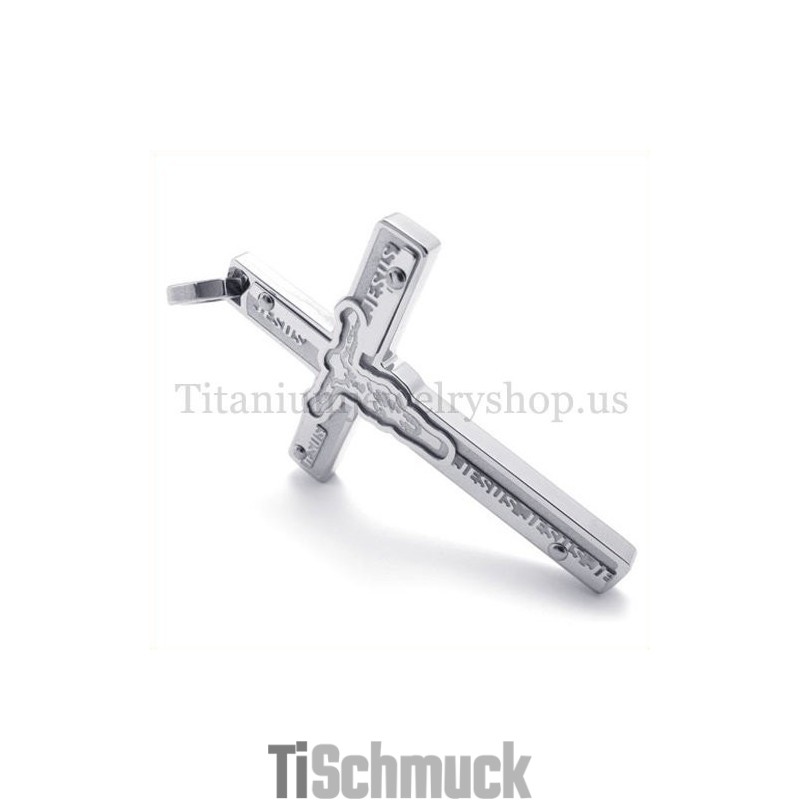 Geschnitzter Jesus-Kreuzanhänger Aus Titan