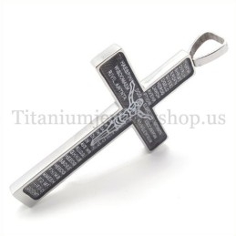 Geschnitzter Jesus-Muster Und Bibel-Mode-Titan-Kreuz-Anhänger