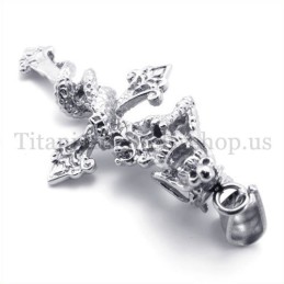 Gewickelter Drachen-Kreuzanhänger Aus Titan Für Herren