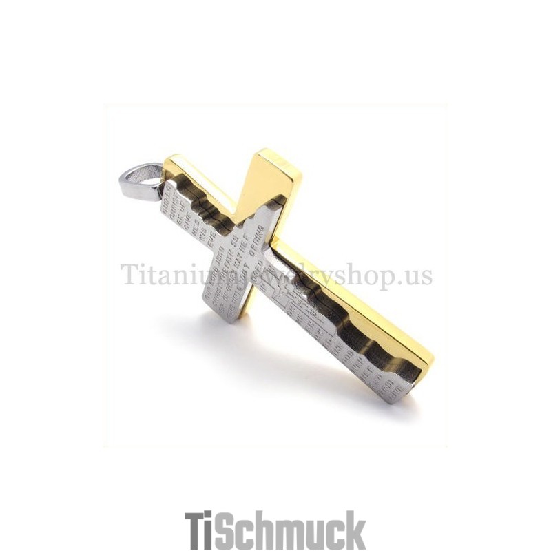 Modischer Zweischichtiger Bibel-Kreuz-Anhänger Aus Titan Modischer Zweischichtiger Bibel-Kreuz-Anhänger Aus Titan