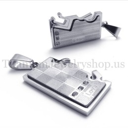 Silberner Zweilagiger Ineinandergreifender Titan-Anhänger Für Liebhaber