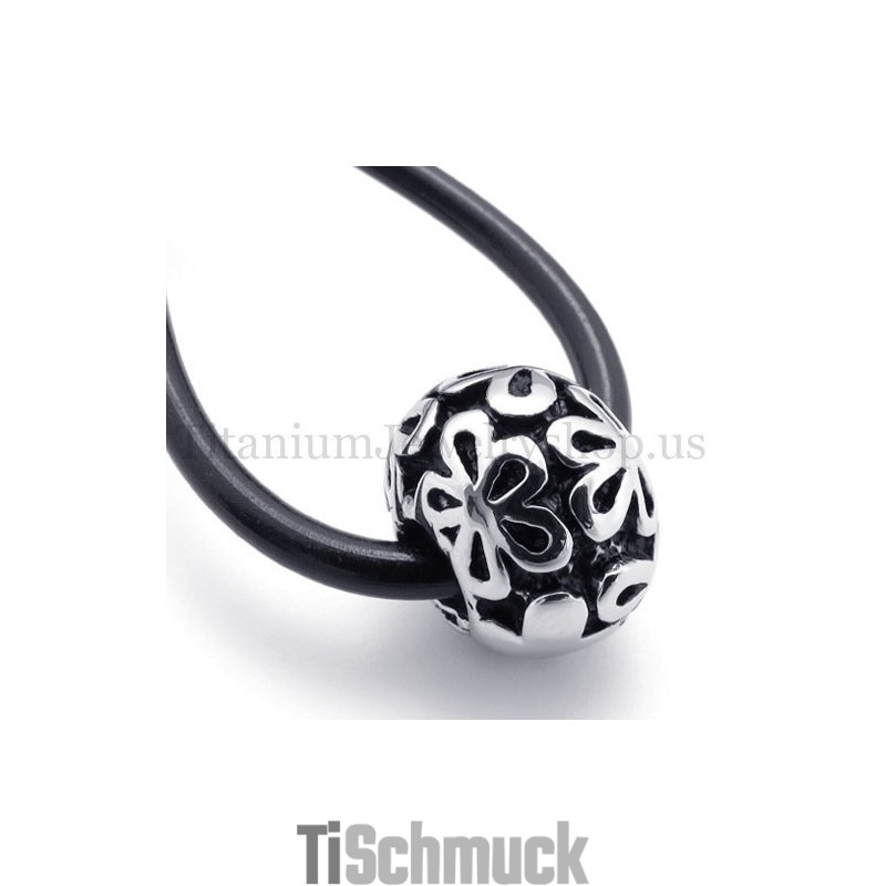 Silber Blumen Glücksperle Titan Anhänger Silber Blumen Glücksperle Titan Anhänger