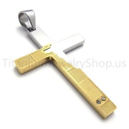 Neuer Duotone Torn Edges Cross Titanium Anhänger