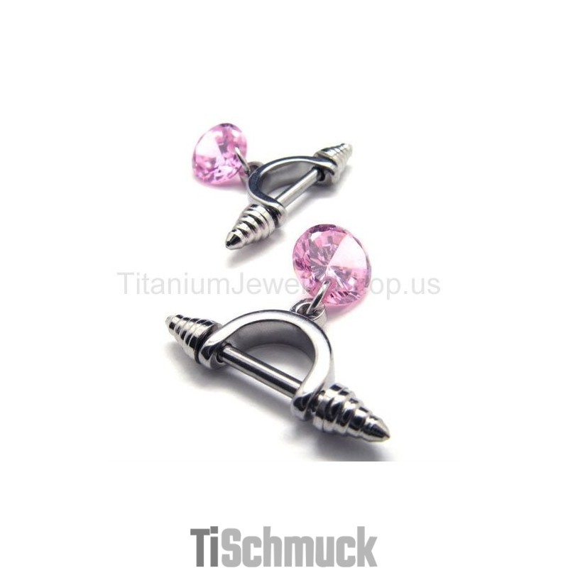 Cold Weapon Titan-Ohrringe Mit Rosa Diamanten Cold Weapon Titan-Ohrringe Mit Rosa Diamanten