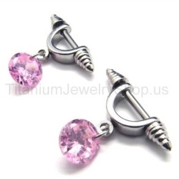 Cold Weapon Titan-Ohrringe Mit Rosa Diamanten