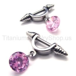 Cold Weapon Titan-Ohrringe Mit Rosa Diamanten