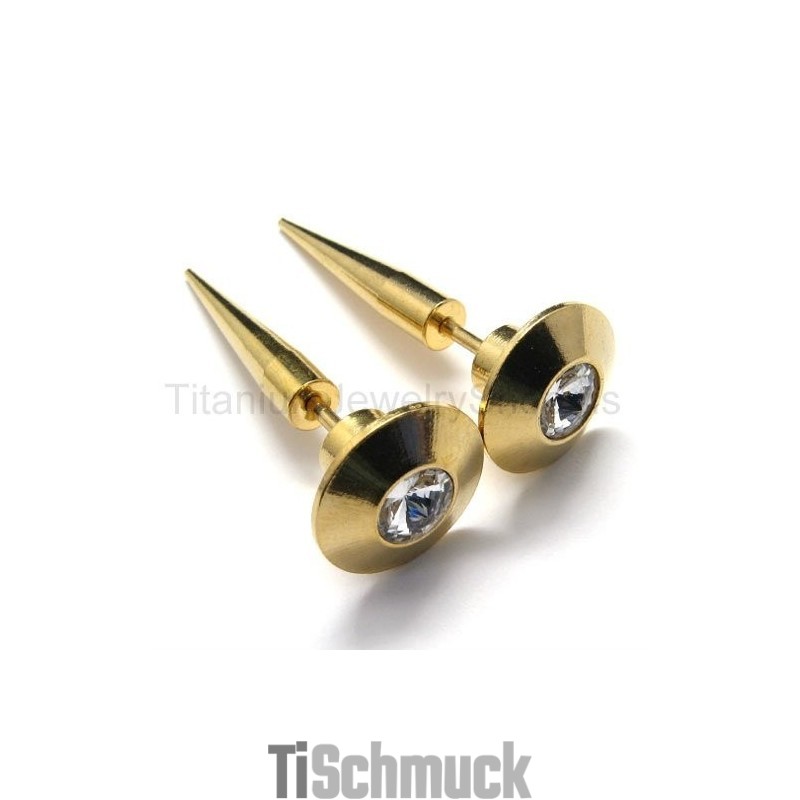 Goldene Hobnail-Ohrringe Aus Titan
