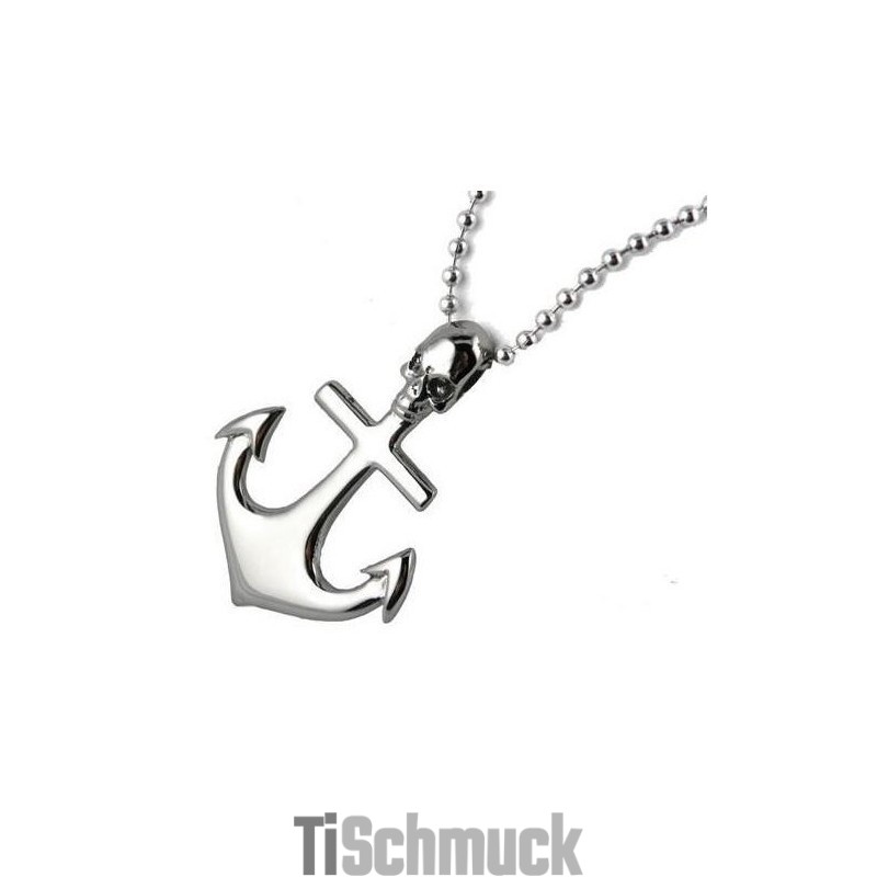 Reines Titan Anhänger Halskette Totenkopf Anker Kreuz Reines Titan Anhänger Halskette Totenkopf Anker Kreuz