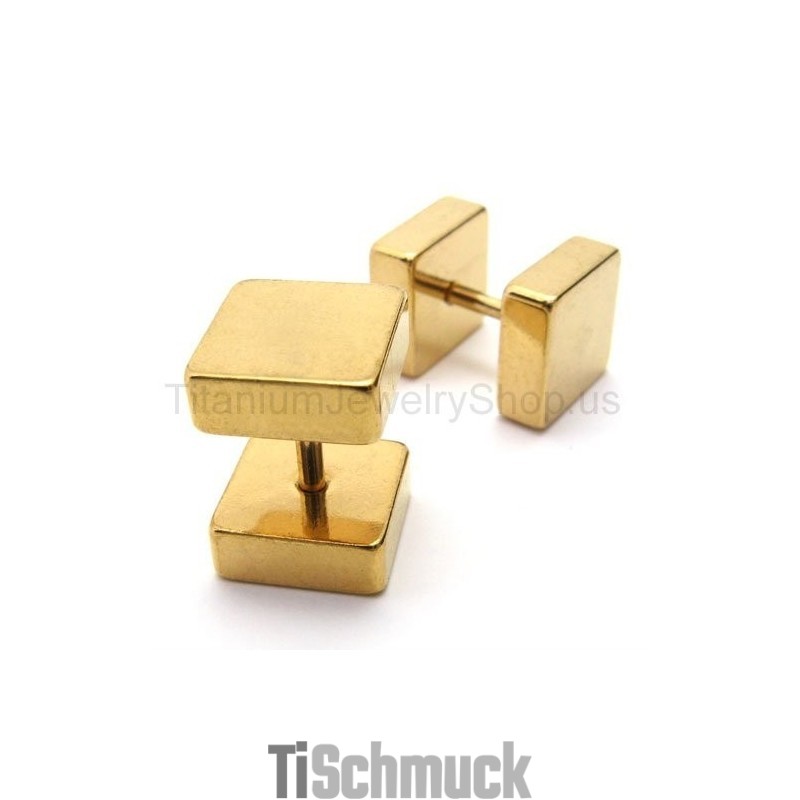 Gold Titan Boxen Barbell Ohrringe Gold Titan Boxen Barbell Ohrringe