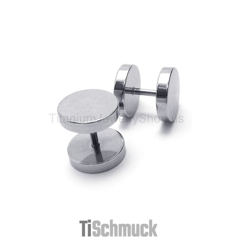 Barbell-Ohrringe Aus Silber Und Titan Barbell-Ohrringe Aus Silber Und Titan